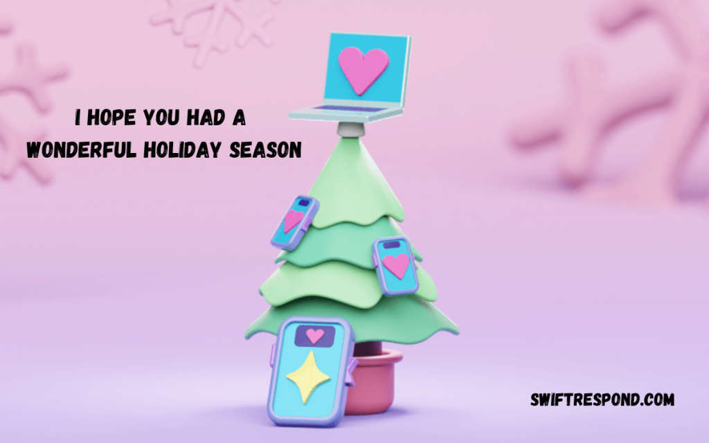 I Hope You Had A Wonderful Holiday Season